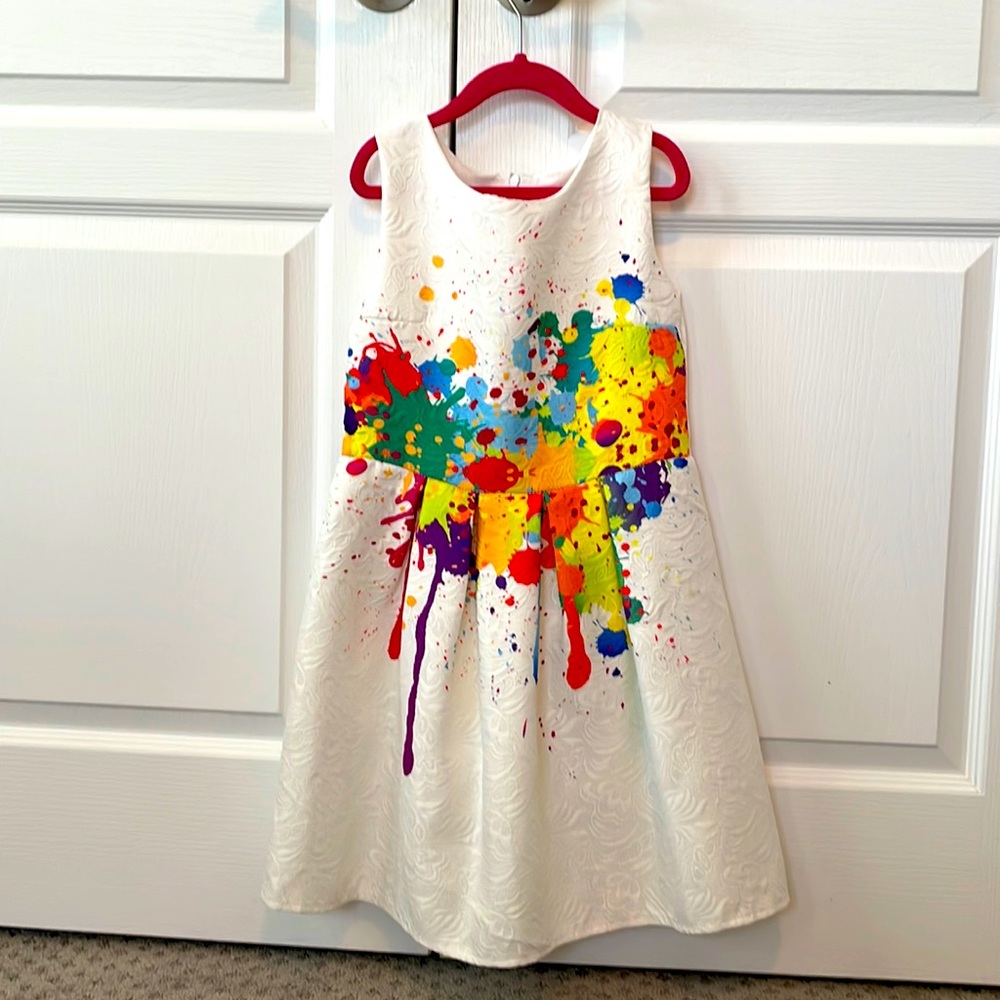 Paint splotch kids dress
